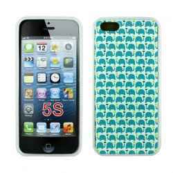 Apple iPhone 5 5S Design Case (Blue Elephants)